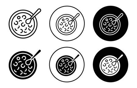 Red bean soup icon logo sign vector outline in black and white colorのイラスト素材