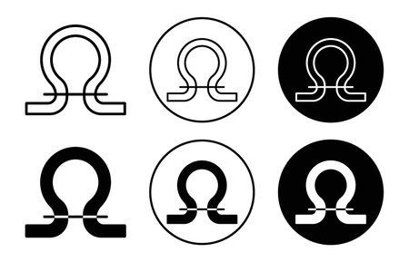Tubal ligation icon logo sign vector outline in black and white colorのイラスト素材