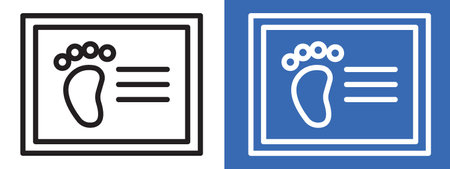 Birth certification icon logo sign vector outline in black and white colorのイラスト素材