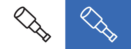 binoculars icon logo sign vector outline in black and white colorのイラスト素材
