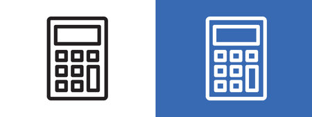 Calculator icon logo sign vector outline in black and white colorのイラスト素材