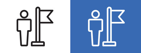 Ambassador icon logo sign vector outline in black and white colorのイラスト素材