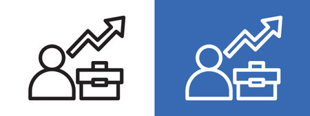 Career, job and work icon logo sign vector outline in black and white colorのイラスト素材