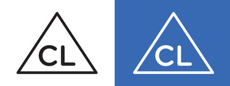 Chlorine bleach icon logo sign vector outline in black and white colorのイラスト素材