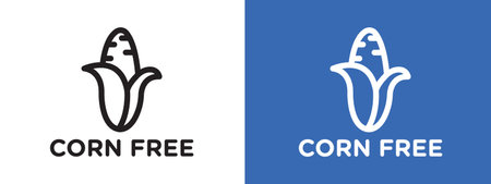 corn free icon logo sign vector outline in black and white colorのイラスト素材