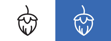 Hazelnut icon logo sign vector outline in black and white colorのイラスト素材
