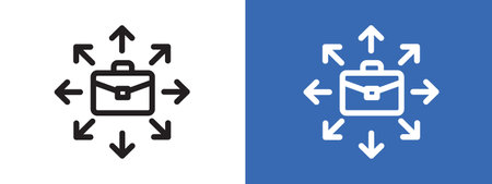 Job opportunity icon logo sign vector outline in black and white colorのイラスト素材