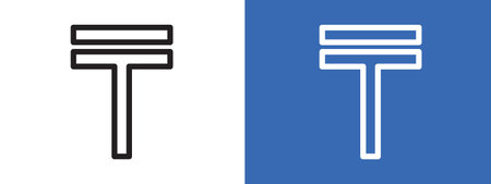 Kazakhstan tenge icon logo sign vector outline in black and white colorのイラスト素材