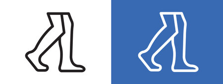 Legs icon logo sign vector outline in black and white colorのイラスト素材