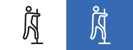 Pole dance icon logo sign vector outline in black and white colorのイラスト素材