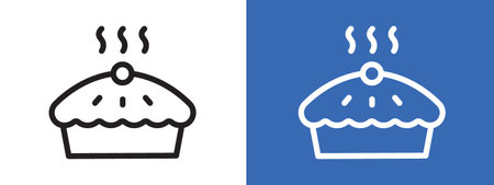 Pie icon logo sign vector outline in black and white colorのイラスト素材