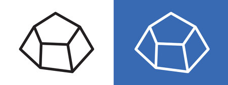 Rock stone crystal icon logo sign vector outline in black and white color