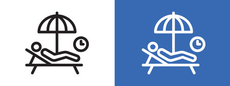 Relaxation icon logo sign vector outline in black and white colorのイラスト素材