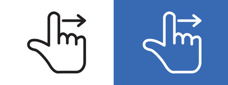 Swipe right icon logo sign vector outline in black and white colorのイラスト素材