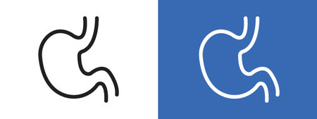 Stomach icon logo sign vector outline in black and white colorのイラスト素材