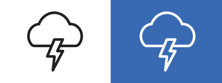 Storm icon logo sign vector outline in black and white colorのイラスト素材