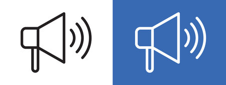 Speaker icon logo sign vector outline in black and white colorのイラスト素材