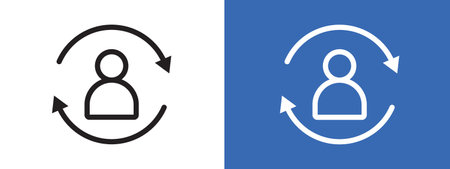User switch icon logo sign vector outline in black and white colorのイラスト素材