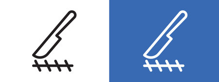 surgery icon logo sign vector outline in black and white colorのイラスト素材