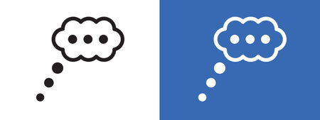 Thinking bubble icon logo sign vector outline in black and white colorのイラスト素材