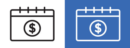 salary payday icon logo sign vector outline in black and white colorのイラスト素材