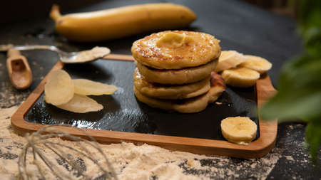 sweet cheese pancakes on a plate
