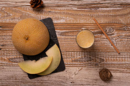 Cold fresh melon organic drink summer drink beverage, healthy food concept, freshness, exotic fruits. Detox dietの写真素材