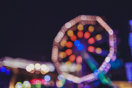 Christmas. New Year tree in the city. The image is not in focus, beautiful bokehの写真素材