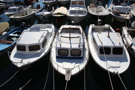 A lot of boats in the harbourの写真素材