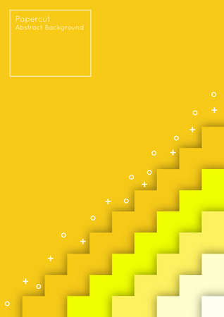 Abstract paper-cut background in zigzag style, yellow color toneのイラスト素材