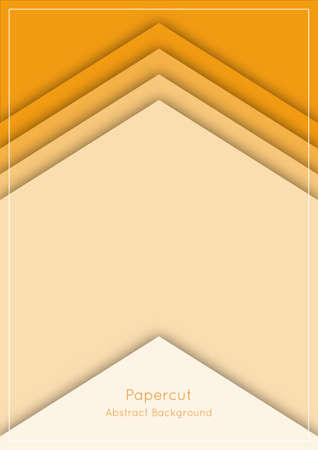 Abstract paper-cut background , triangle shape style, orange and yellow color toneのイラスト素材