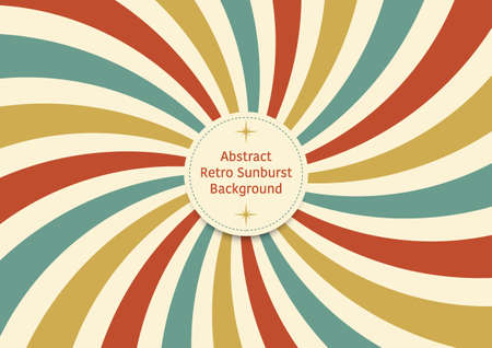 Abstract retro curve sunburst background, retro colorful style of curve lineのイラスト素材