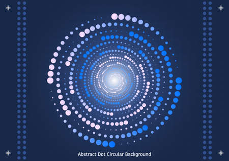 Abstract dot circular background design, groups of halftone style dots, with side bars of dots and lightのイラスト素材