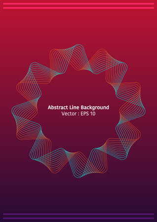 Abstract line background, group of line in circular ribbon style on gradient backgroundのイラスト素材