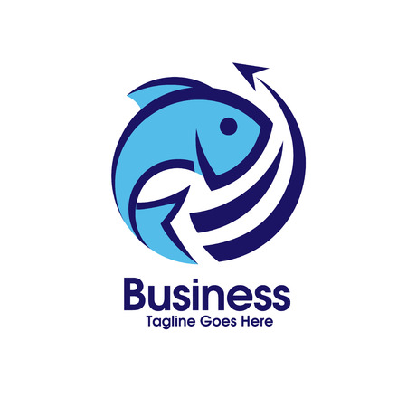 fresh fish export logoのイラスト素材