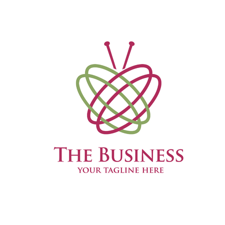 stitch a sewing with needle Handmade workshop logoのイラスト素材