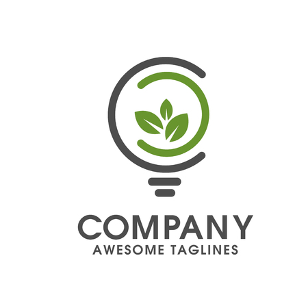 green innovative logo vector,Green concept, geometric design eco leaf. Vectorのイラスト素材