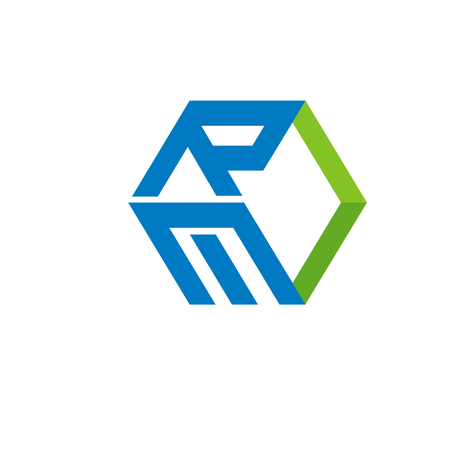 RE letter with box 3d style Business design template logo iconのイラスト素材