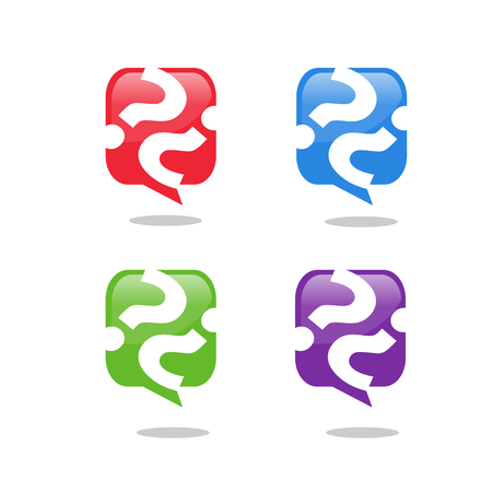 Question mark icon. speech bubble symbol. FAQ sign vectorのイラスト素材