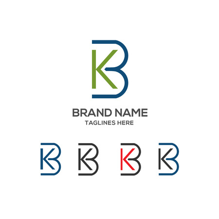 KB letter logo design vector illustration template,K letter logo vector, letter K and B logo vector, creative Letter KB letter logoのイラスト素材