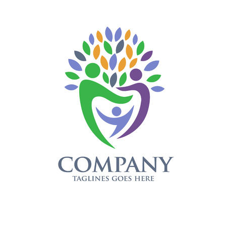 family health logo vector, Family tree logo and plant, family care symbol icon design vector.のイラスト素材