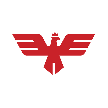 Eagle head with crown logo templateのイラスト素材