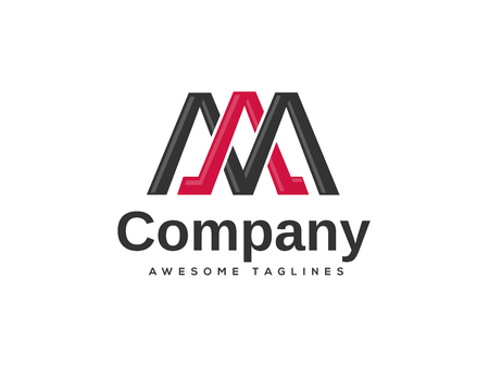 Creative letter AM icon design template elements. Simple letter AM letter icon, business corporate letter AM icon design vector. Simple and clean flat design of letter AM icon vector template.のイラスト素材