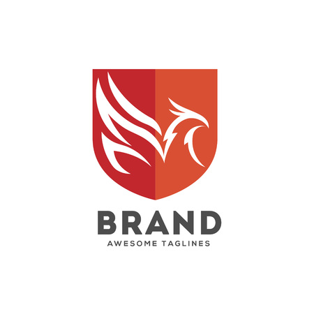Phoenix Shield logo. Protection logo Vector template.のイラスト素材
