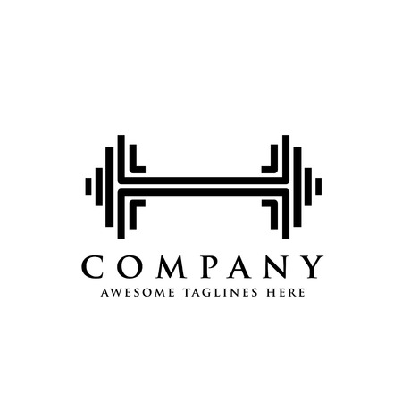 lines vector Sports equipment for fitness, cross fit, gym. Barbells dumbbells weight liftingのイラスト素材