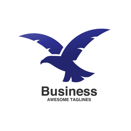 Best Eagle fly logo Template, Hawk mascot graphic, blue eagle vector logoのイラスト素材