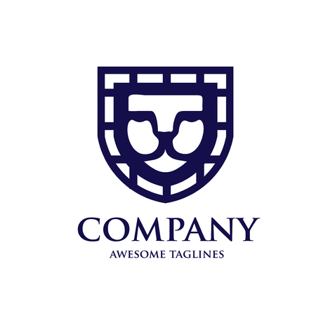 Lion shield logo design template, Lion head logo, Element for the brand identityのイラスト素材
