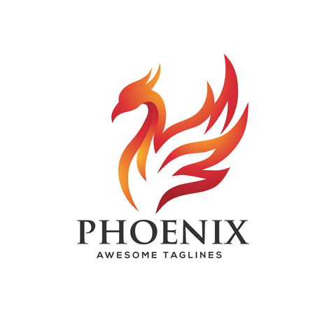 luxury phoenix logo concept, best phoenix bird logo design, phoenix vector logo,creative logo of mythological birdのイラスト素材