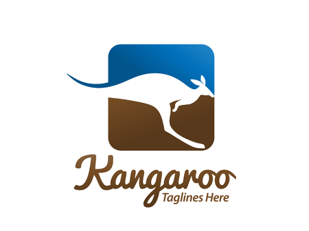 creative colorful Kangaroo logo design vector illustration templateのイラスト素材