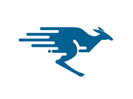 creative colorful Kangaroo logo design vector illustration templateのイラスト素材